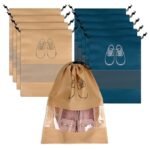 ORG10 Sera Creation Pack of 10 Shoe Bags | Shoe Bags for Travel | Non-Woven Shoe Storage Bags | Storage Organizers Set | Shoe Cover with Transparent Window | Shoe Dori Cover |