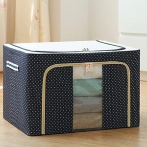 SERA CREATION Clothes Storage Box,Multi, 66 Litre, Rectangular Foldable Clothes Storage Box/bin Boxes Extra Foldable Stackable Container Organizer,Cloth Storage Bags with Zip (1)