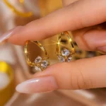 True Glam - Rhinestone Alloy Stud Earring