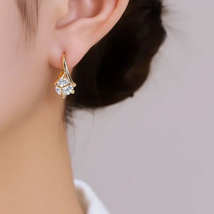 True Glam - Rhinestone Alloy Stud Earring - Image 2