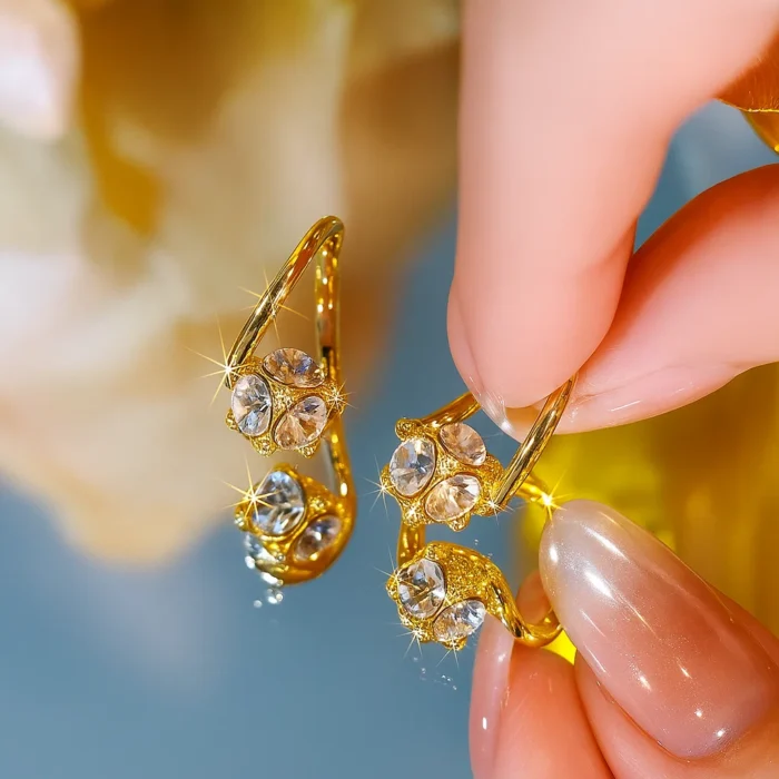 True Glam - Rhinestone Alloy Stud Earring - Image 6
