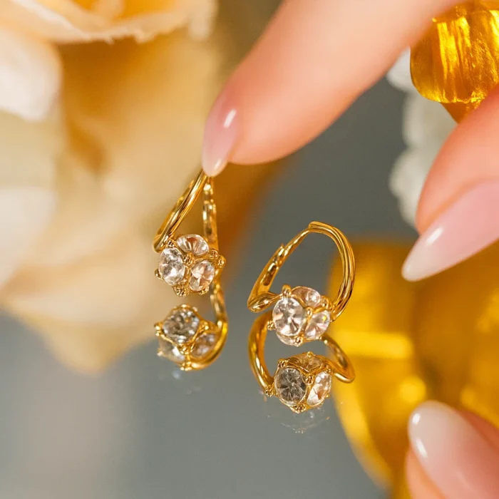 True Glam - Rhinestone Alloy Stud Earring - Image 5